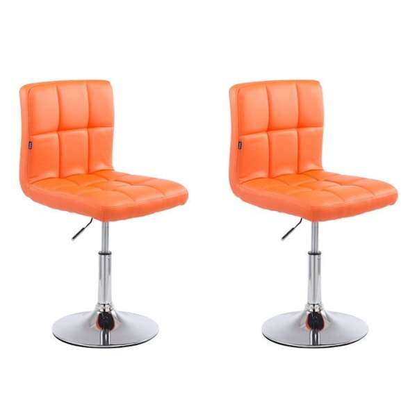 Ruokasalin tuolit - Décoshop26 - 2 kappaletta - Oranssi synteettinen - Korkeuden säädettävä - Moderni muotoilu Metall