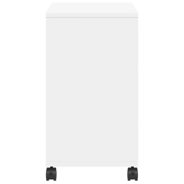 Sidebord til stuen på hjul 50 x 30 x 55 cm hvidt ingeniørtræ DEC032324 Vit