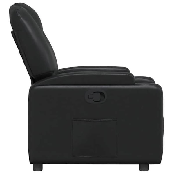 Fauteuil relax TV med komfortabel polstring, manuel vippefunktion i sort PVC DEC028084 Svart