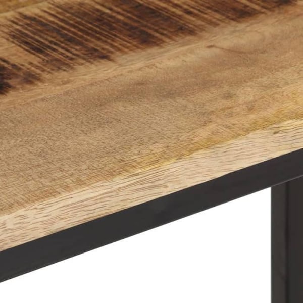 Funktionel og stilfuld konsolbord med hylder 70 x 35 x 70 cm i rå massiv mangotræ og jern DEC031568 kastanj