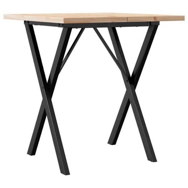 Industrielt design spisebord 70 x 70 x 75,5 cm massiv fyrretræ og stål DEC036815 kastanj