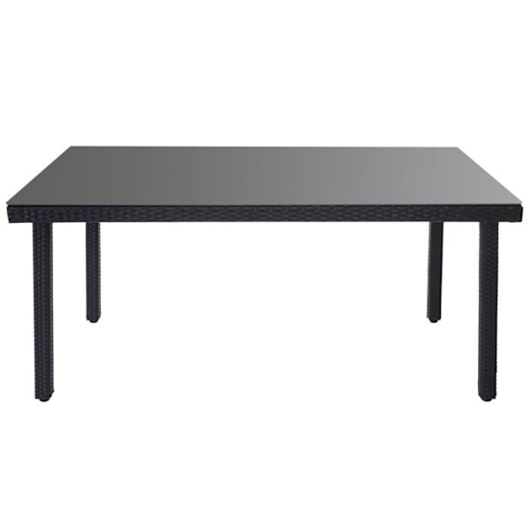 Trädgårdsbord i polyrotin med rökt glas 160x90 cm antracit, för 4 till 6 personer 04_0001762 Flerfärgad