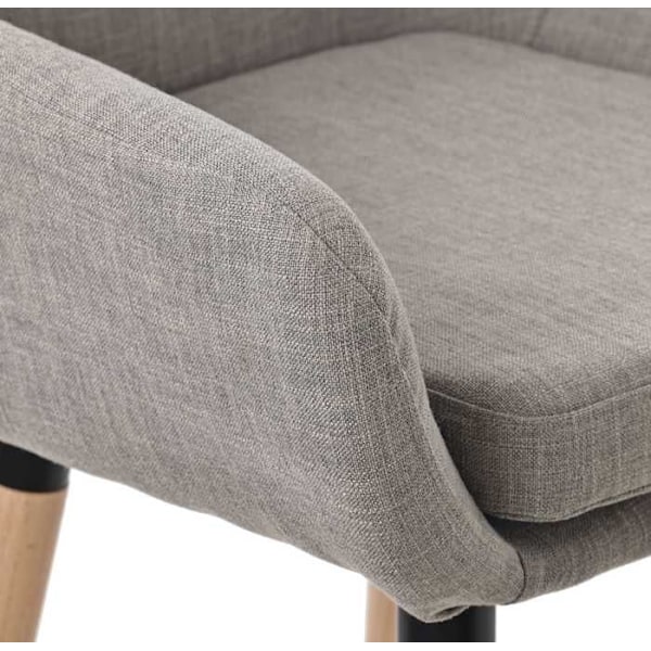 Barstol lounge x1 skandinavisk design sittdyna i grått ben i trä fotstöd i metall 10_0004917 kastanj