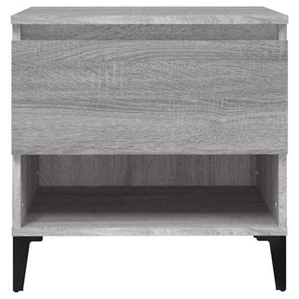 Sæt med 2 sideborde med skuffe 50 x 46 x 50 cm i grå ingeniørtræ DEC032651 kastanj