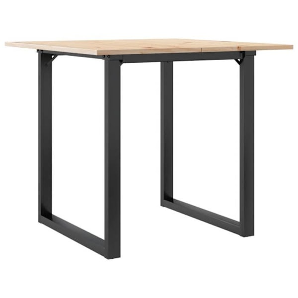Industriel design spisebord 90 x 90 x 75 cm massiv fyr og stål DEC036798 kastanj