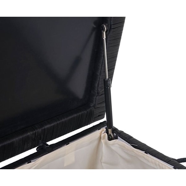 Opbevaringskiste til have i sort polyrotin 63x135x52cm 320l 04_0002575 Svart