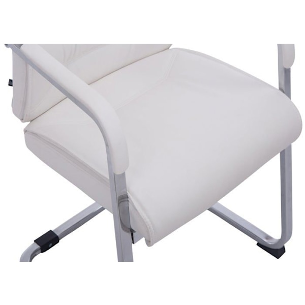 Kontor stol uden hjul besøgsstol uden hjul op til 260kg i hvid PVC 10_0002775 Vit