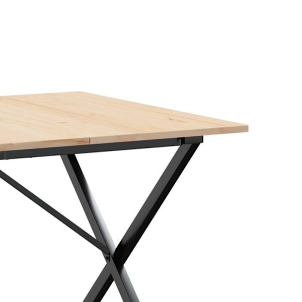 Industrielt design spisestuebord 180 x 90 x 75 cm massiv fyrretræ og stål DEC036806 kastanj