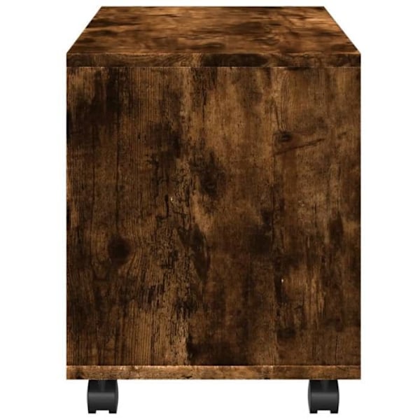 Rullande skåp ek rökt 72 x 33 x 42,5 cm ingenjörsträ brun DEC031377 kastanj