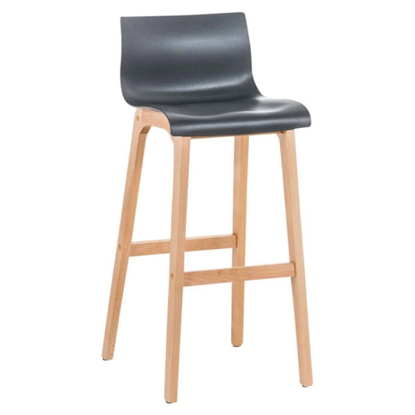 Skandinavisk design barstol x1 4-fots trästruktur grå plast sits 10_0004944 kastanj