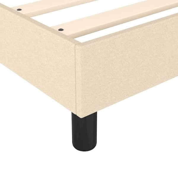 Sengebund med lameller på ben, sengeframe 100x200 cm, creme stof TDL0207277 Grädde