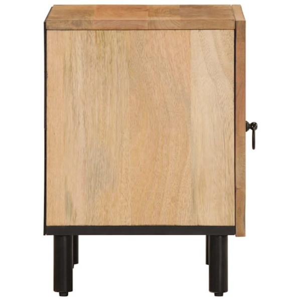 Sæt med 2 sengelamper med skab med dør 40 x 33 x 46 cm mango træ og jern DEC034771 kastanj