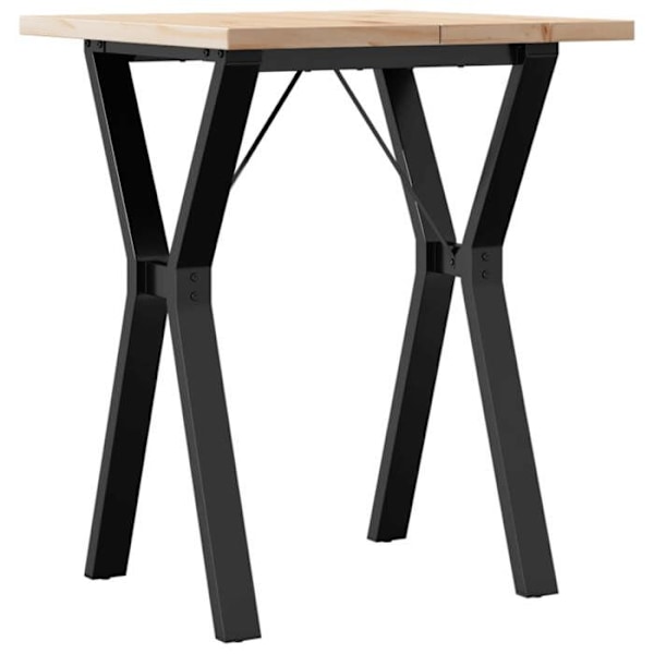 Teollisen muotoilun ruokapöytä keittiöön 60 x 60 x 75,5 cm massiivipuista mäntyä ja terästä DEC036835 kastanj