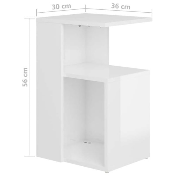 Siddende bord til sofa, planteholder 36 x 30 x 56 cm, hvidt ingeniørtræ, DEC032365 Vit