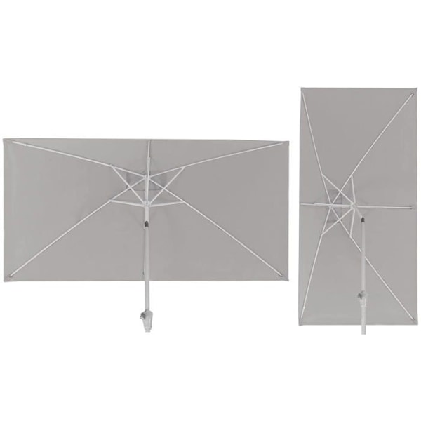 Havemøbelparasol 2 x 3m rektangulær hældbar polyester/aluminium 4,5kg antracit
