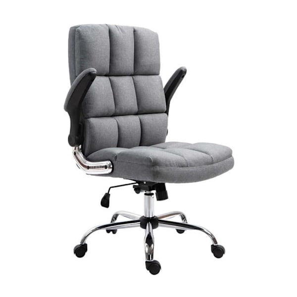 Højdejusterbar, ergonomisk grå stof kontorstol med svingbar base
