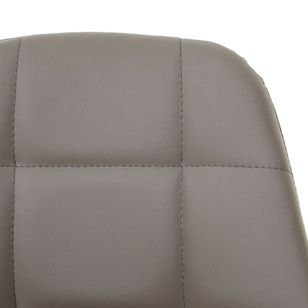 Stol til spisestue x1 drejelig retro design PVC grå taupe med krom ben 04_0002193 Grå
