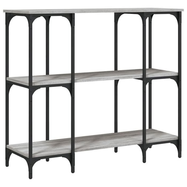 Funktionsdygtig og stilfuld indgangskonsol med hylder 102 x 35 x 90 cm i grå ingenieurtræ og metal DEC032213 kastanj