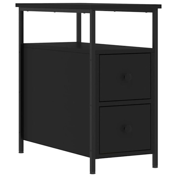 Sæt med 2 natborde med to skuffer og hylde 30 x 60 x 60 cm sort ingeniørtræ DEC035458 kastanj