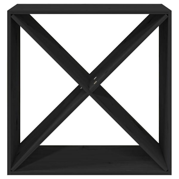 Vinreol med 4 opbevaringspladser til flasker 62 x 25 x 62 cm, lavet af sort fyrretræ DEC024438 kastanj