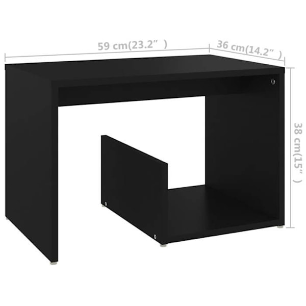 Konsolepöytä sisäänkäynnille olohuonekaluste 59 x 36 x 38 cm musta engineering-puu DEC032503 kastanj