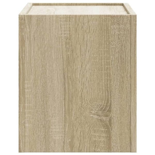 Sæt med 2 væghængte natborde med to skuffer 45 x 30 x 35 cm ingeniørtræ i eg farve DEC036073 kastanj