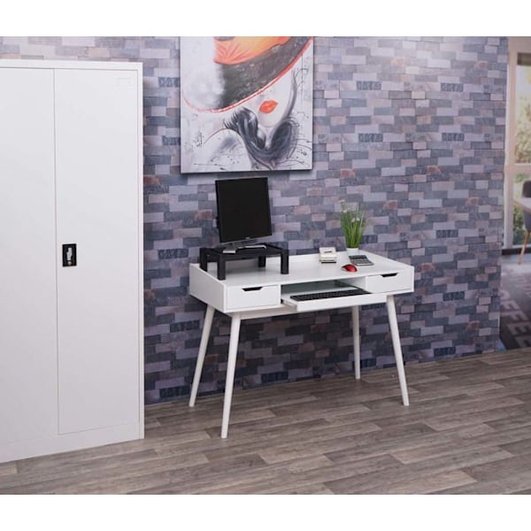 Yhdistelmälokero ja MDF 120 x 55 valkoinen työpöytä.
