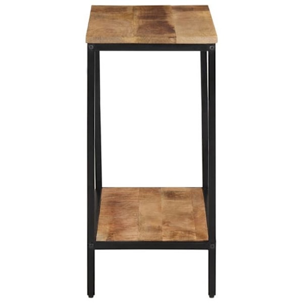 Funktionel og stilfuld konsolbord med hylder 70 x 35 x 70 cm i rå massiv mangotræ og jern DEC031568 kastanj