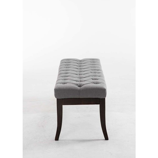 Pankkimuotoilu Chesterfield 120 cm koristeompeluilla, vaaleanruskea kangas, tummasta puusta valmistettu jalka 10_0003686 kastanj