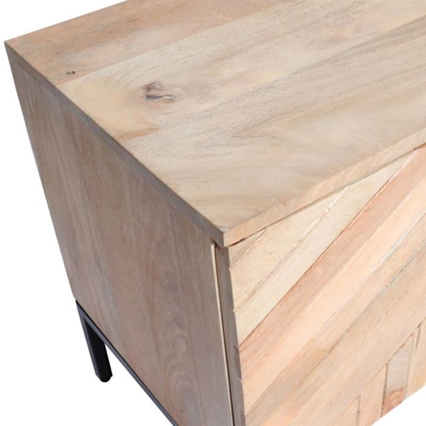 TV-tason suuri säilytystila, jossa on ovi ja kaksi mangopuukäsiteltyä laatikkoa, mitat 56x145x43 cm 04_0007862 kastanj