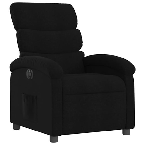 Fauteuil relax TV med elektrisk tilt-funktion, meget komfortabel i sort stof DEC028508 Svart