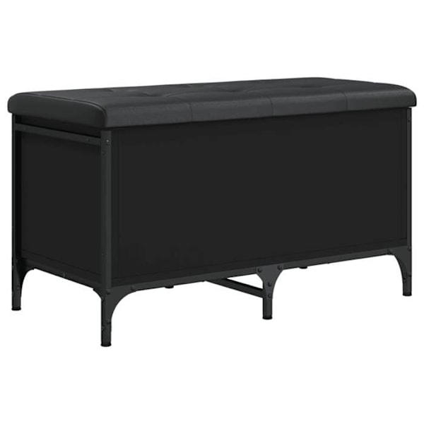 Banc banquette de rangement med sittdyna 82 x 42 x 45 cm ingenjörsträ svart DEC024783 kastanj