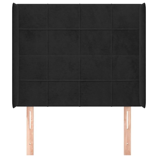 Hovedgavl - Ikke specificeret - 103x16x118/128 cm - Sort velour - Klassisk - Tidless Svart