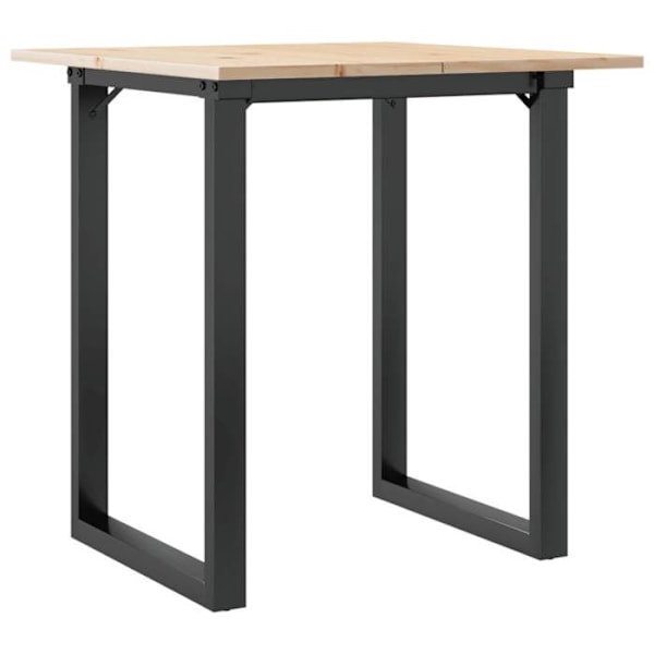Industriel design spisebord 60 x 60 x 75 cm massiv fyr og stål DEC036790 kastanj