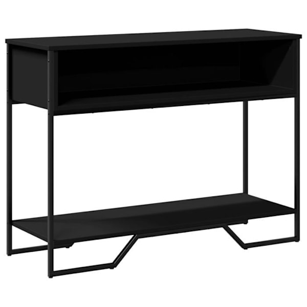Moderne entrekonsol med opbevaringsplads 100 x 35 x 74,5 cm sort ingeniørtræ og metal DEC032076 kastanj