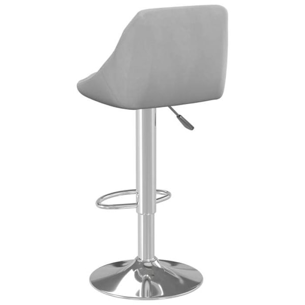 Bar stool x1 korkeakiilto vaaleanharmaa sametti, timanttikuvioitu sauma ja teräs DEC029481 Grå