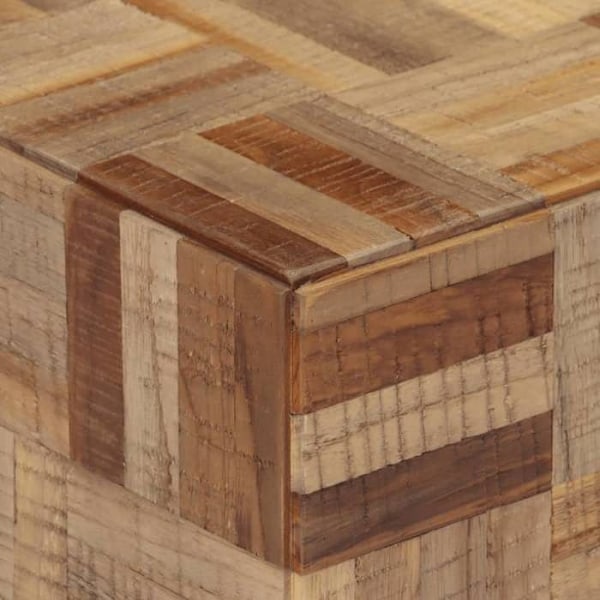 Bänk för matbord kök entré sängfot 110 x 35 x 45 cm massivt återvunnet teak och järn DEC024621 Grå