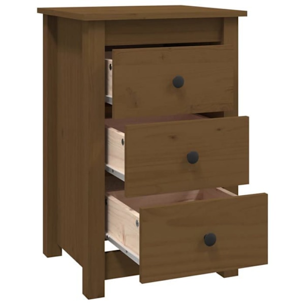 Sæt af 2 sengeborde med 3 skuffer 40 x 35 x 61,5 cm i mahogni fyrretræ DEC035450 kastanj