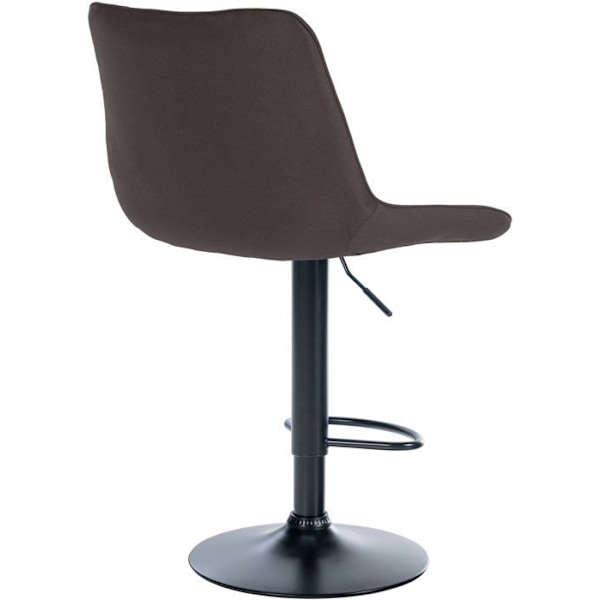 Barstol x1 justerbar i høyden, snur 360° med sete i taupe stoff, vertikal søm, svart metallfot 10_0005437 Metall