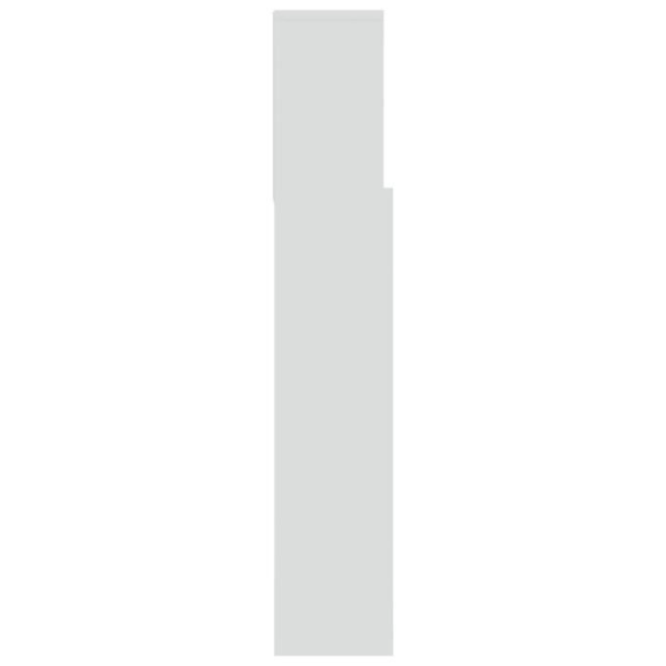 Hovedgærde med opbevaring, sengebord, hylde 180 x 19 x 103,5 MDF hvid