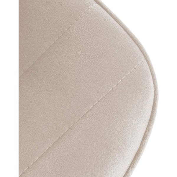 Barstol hög x1 med böjd fotstöd i cremevelour, metallstruktur i krom 10_0005130 Grädde