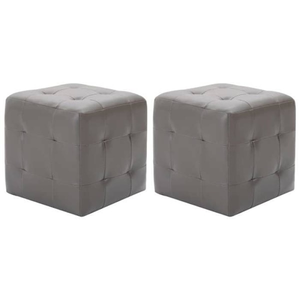 2 kpl PVC-harmaita tyynyjakkaroita, koko 30 x 30 x 30 cm, DEC032756 Grå