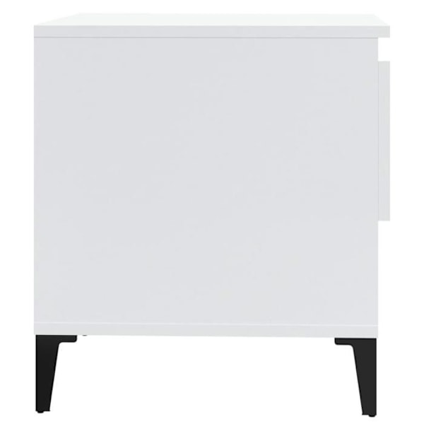 Sidobord med låda, soffbord 50 x 46 x 50 cm, vit glansig ingenjörsträ DEC032369 Vit
