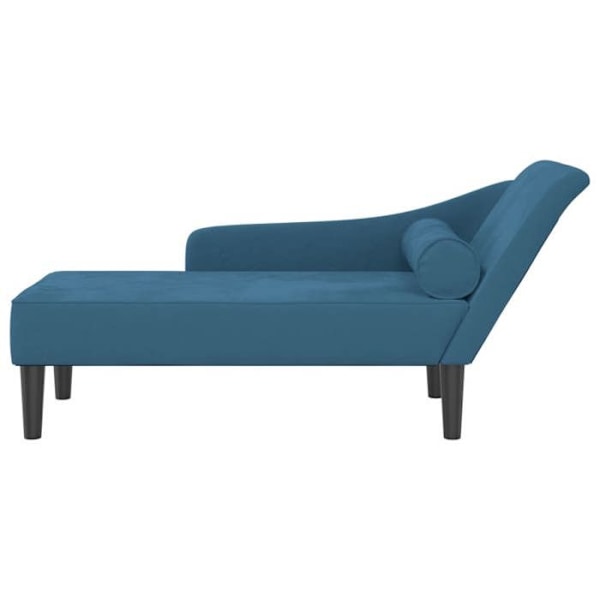 Meridienne chaise longue soffa för inomhus med kuddar i blått sammet DEC026064 Blå
