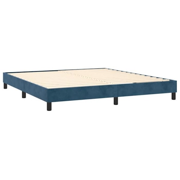 Sommier - TDL - 160x200 cm - Mörkblå sammet - 2 platser - Levereras monterad Mörkblå