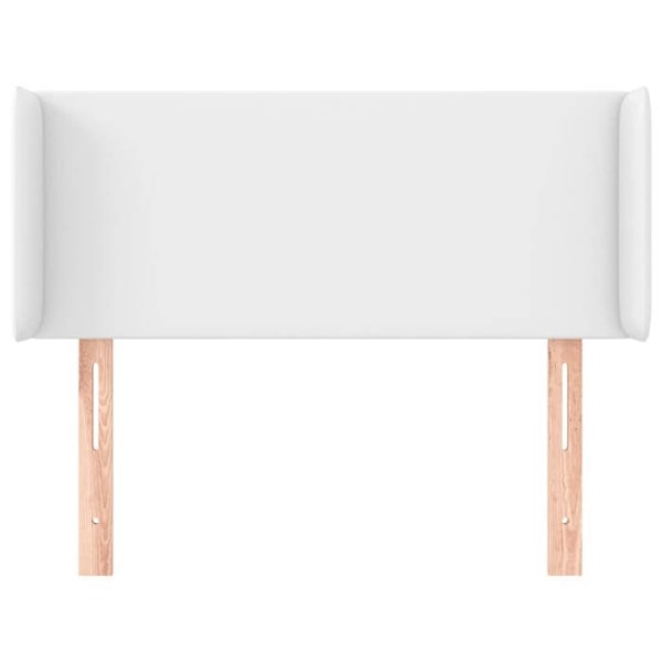 Hovedgærde til seng, soveværelse, møbel med sidekant 103 x 16 x 78/88 cm, syntetisk hvid TDL0205799