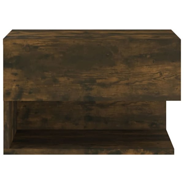 Sæt med 2 væghængte natborde med skuffe og hylde 46 x 29,5 x 30 cm ingeniørtræ marorn DEC036042 kastanj