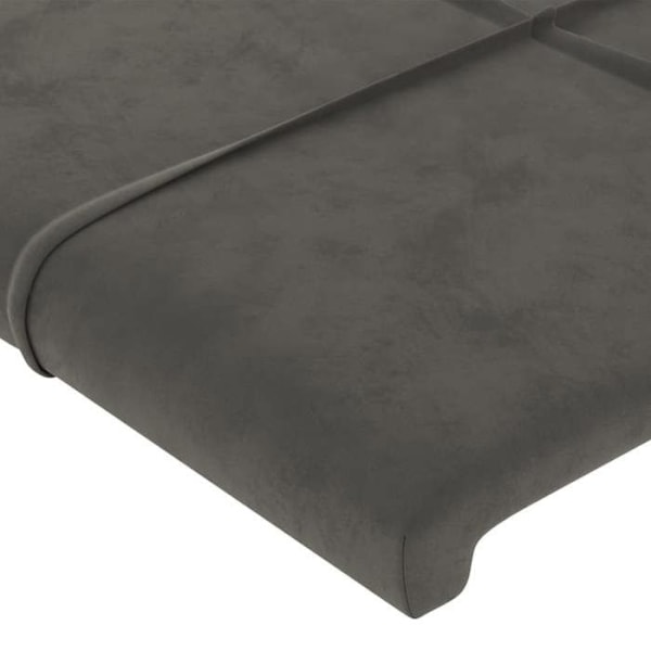 Sänggavel sängaccessoar sovrum möbel med sidokant 203 x 16 x 118/128 mörkgrå sammet