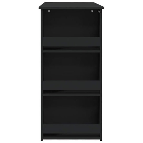 Multifunktionelt sidebord barbord med hylder 102 x 50 x 103,5 cm sort ingeniørtræ DEC036447 kastanj