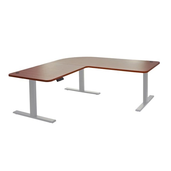 Hjørnebureau med elektrisk højdejustering 178 x 178 cm i naturlig HDF, ben i grå stål 04_0006028 Grå